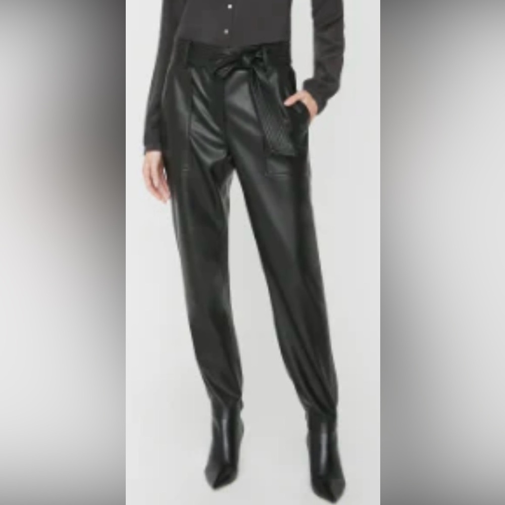 Brochu Walker Tide Faux Leather Black Pull on Pant